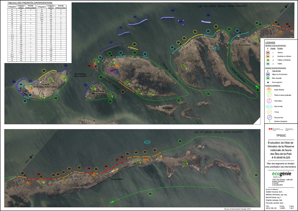 Assessment of the erosion situation of the islands of the Îles-de-la-Paix National Wildlife Area Bilan de la situation de l’érosion des îles de la Réserve nationale de faune des Îles-de-la-Paix
